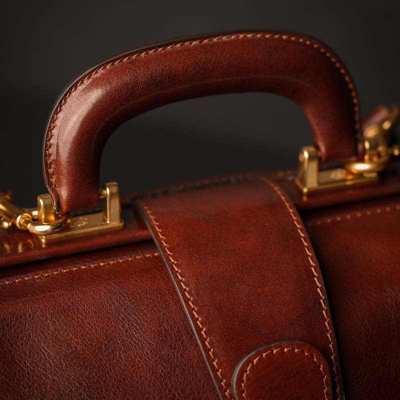 Thumbnail of Small Leather Doctor Bag For Women In Brown - David Copperfield image