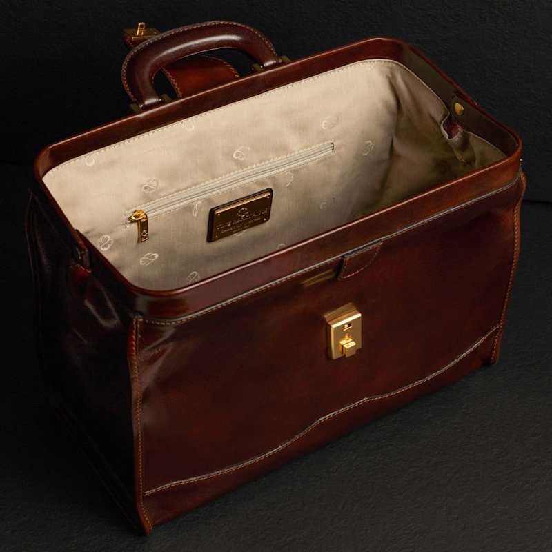 Thumbnail of Small Leather Doctor Bag For Women In Brown - David Copperfield image