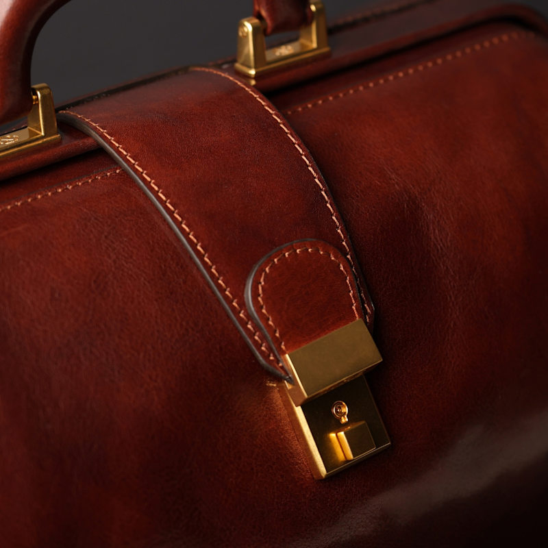Thumbnail of Small Leather Doctor Bag For Women In Brown - David Copperfield image