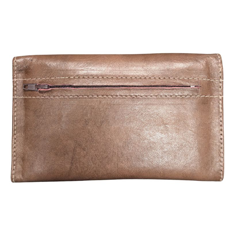 Thumbnail of Small Leather Tri-Fold Purse Dark Brown image