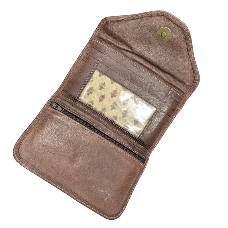 Thumbnail of Small Leather Tri-Fold Purse Dark Brown image