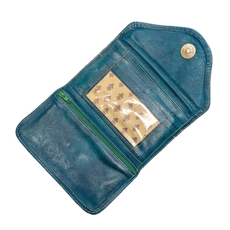 Thumbnail of Small Leather Tri-Fold Purse Teal image