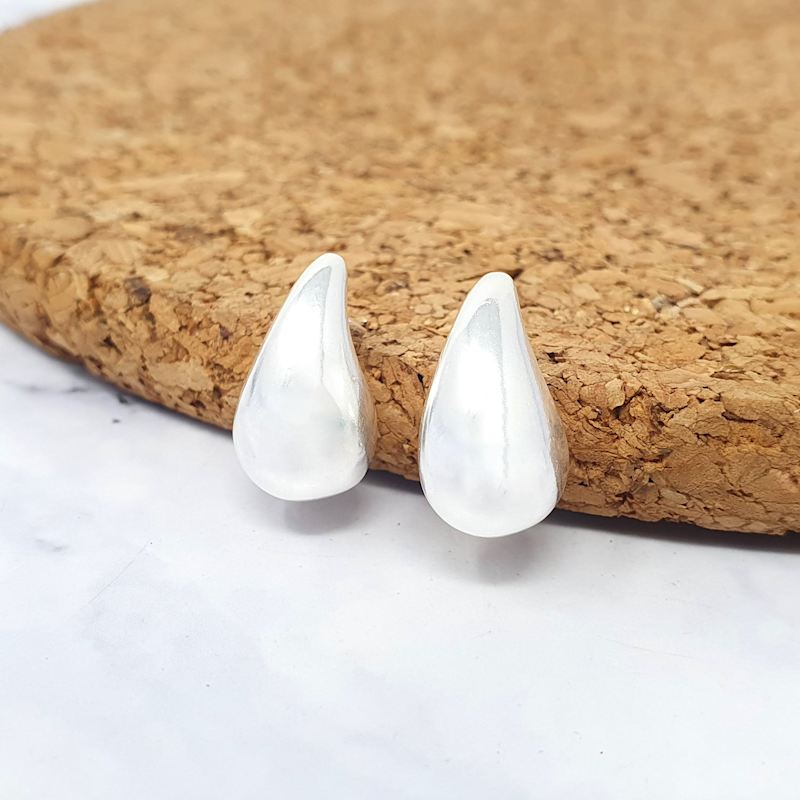 Thumbnail of Small Sterling Silver Elegant Tear Drop Earrings image