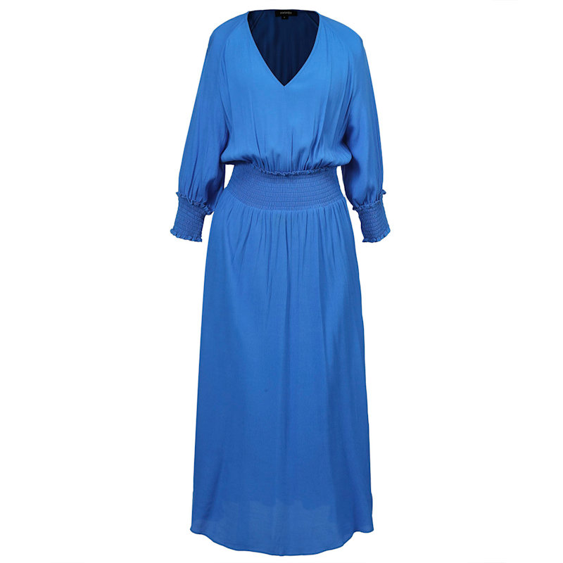 Smart And Joy Smocked Fit-and-flare Dress - Blue