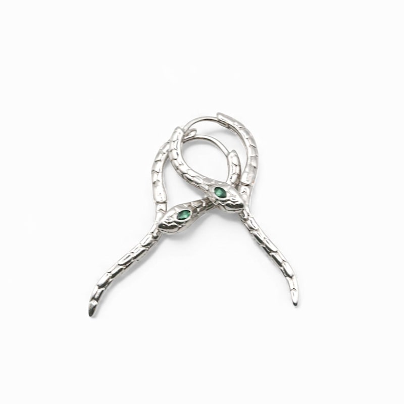 Thumbnail of Snake Hoops In Silver image