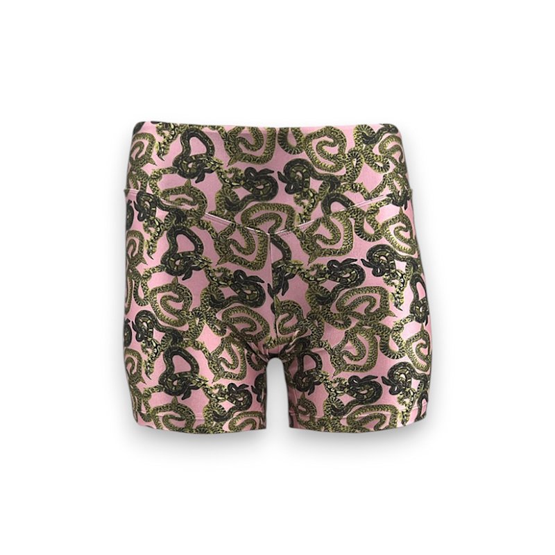 Thumbnail of Snake Print Biker Short- Bubble Gum image