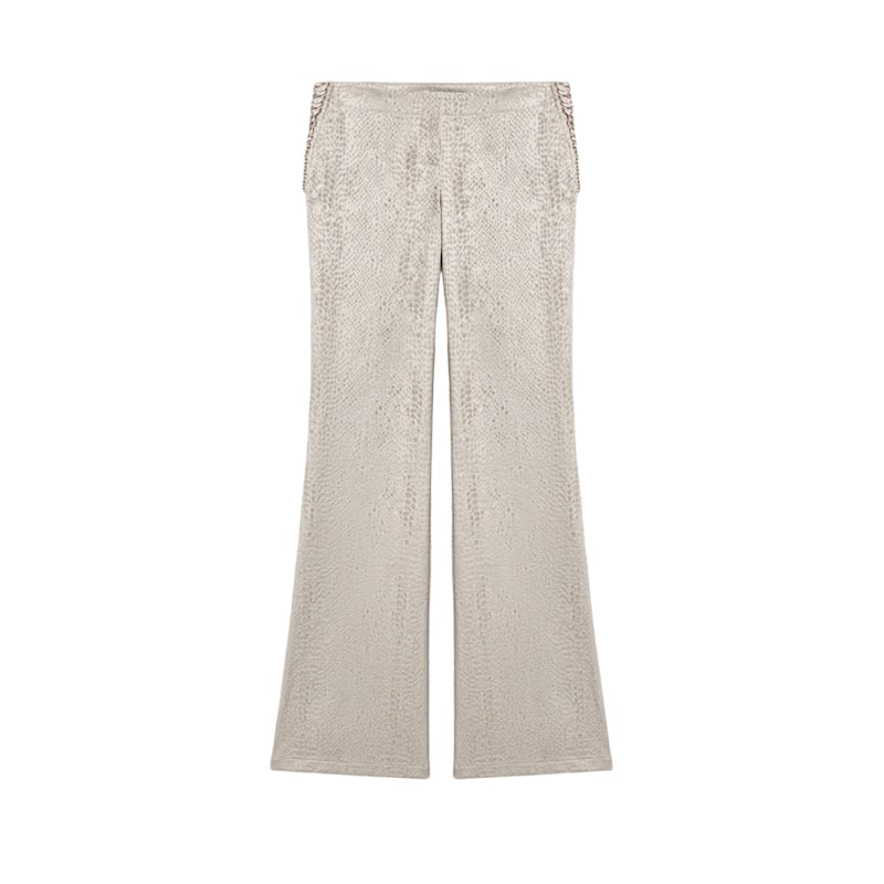 Thumbnail of Snake Print Jacquard Flare Trousers image