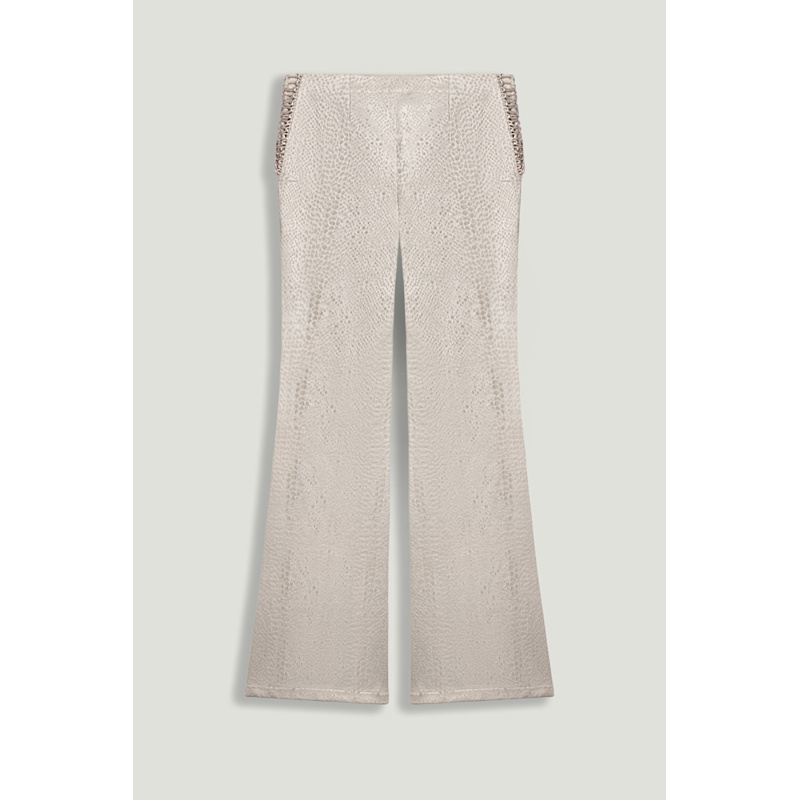Thumbnail of Snake Print Jacquard Flare Trousers image