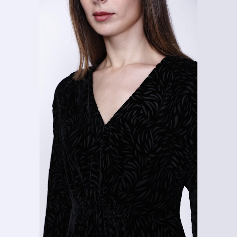 Devore Velvet V-Neck Dress | Smart and Joy | Wolf & Badger