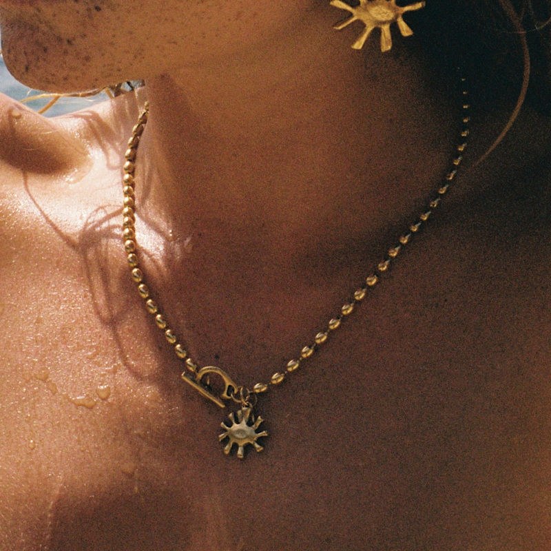 Thumbnail of Sofia Mini Gold Eye Necklace image