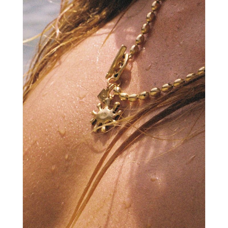 Thumbnail of Sofia Mini Gold Eye Necklace image