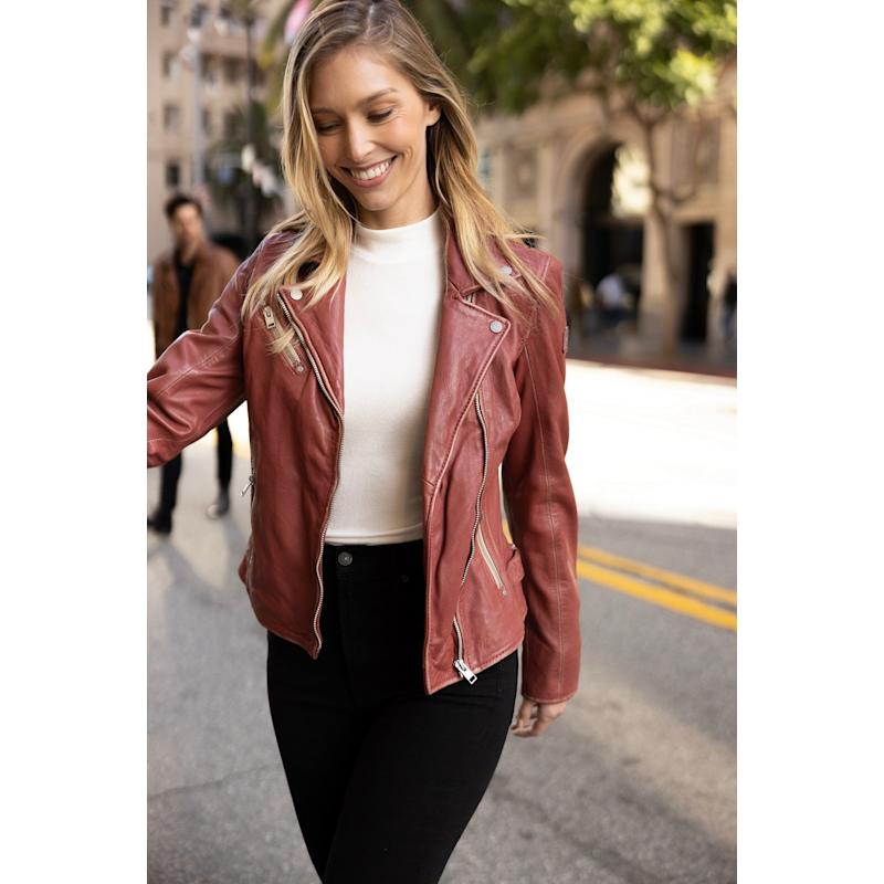 Thumbnail of Sofia Rf Leather Jacket - Astro Dust image