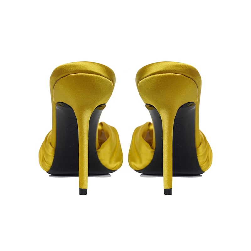 Thumbnail of Sofia Satin Clogs, Yellow-Lime - Premium Collection image