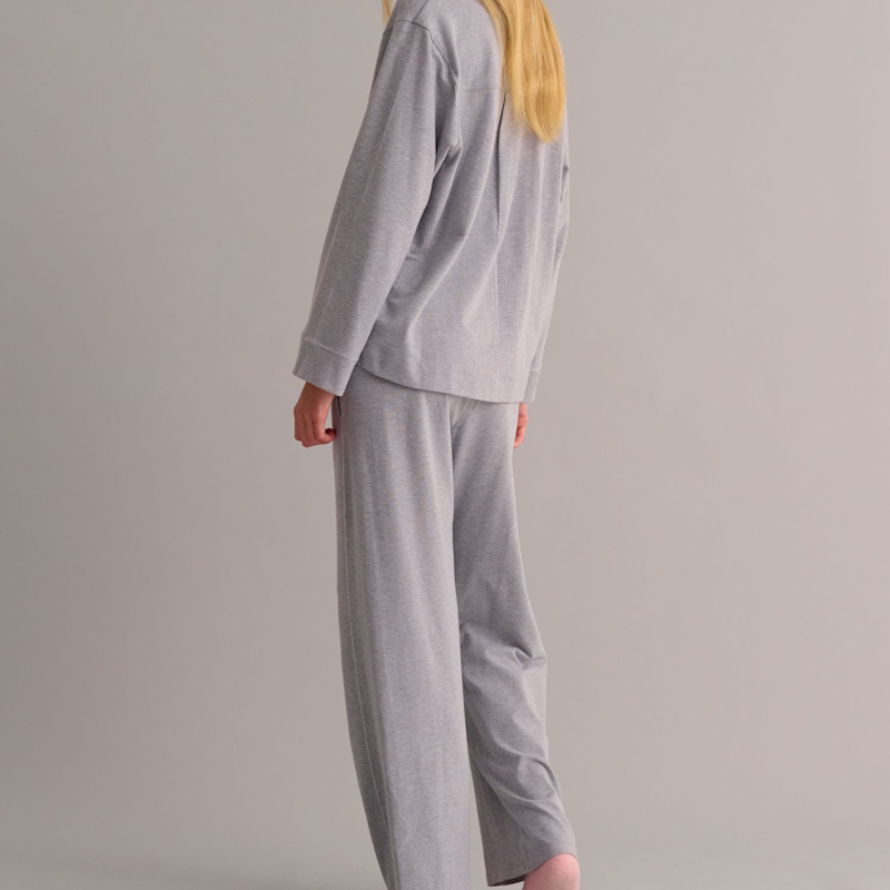 Thumbnail of Soft Grey Marl Modal Cotton Pyjama Set image