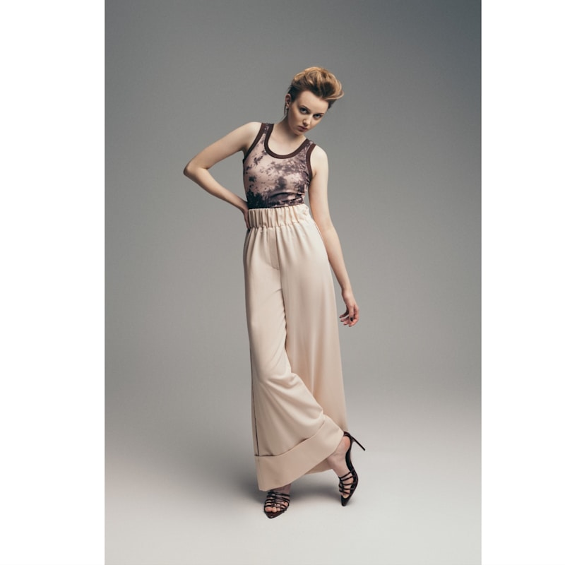 Thumbnail of Soft Touch Flowy Trousers Peach Nude image