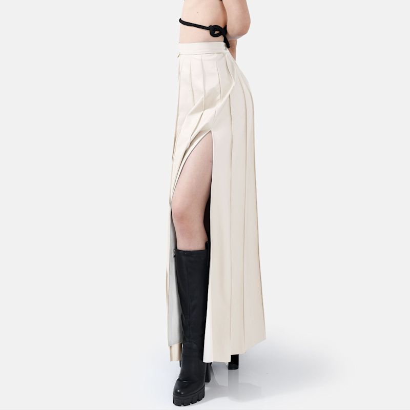 Faux skirt pleated trousers スラックス Faux skirt pleated trousers – Verist