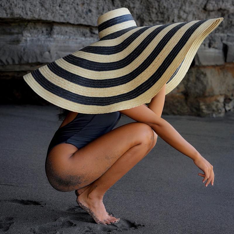 Thumbnail of Solana Oversized Straw Hat In Black X Natural image
