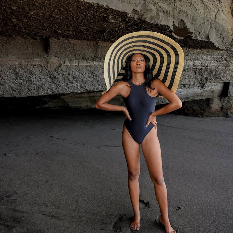 Thumbnail of Solana Oversized Straw Hat In Black X Natural image