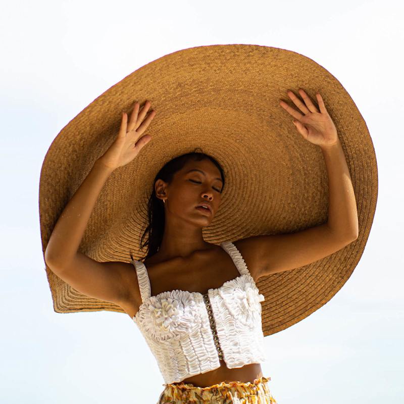 Solana Oversized Straw Hat In Toasted Beige | Brunna.Co | Wolf