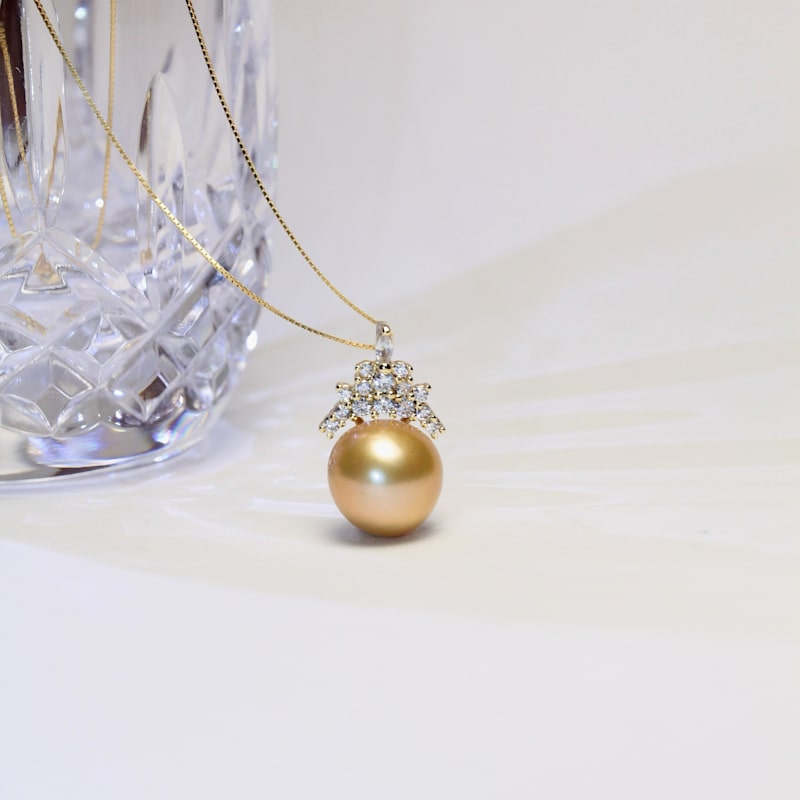 Thumbnail of Solara Golden Pearl Necklace image