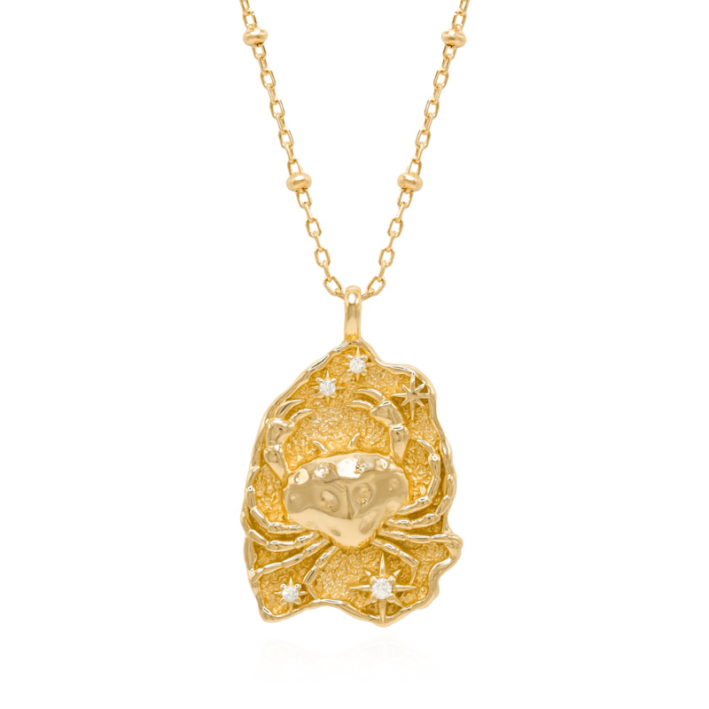 Thumbnail of Solara Zodiac Necklace - Cancer Star Sign - Gold Plated image