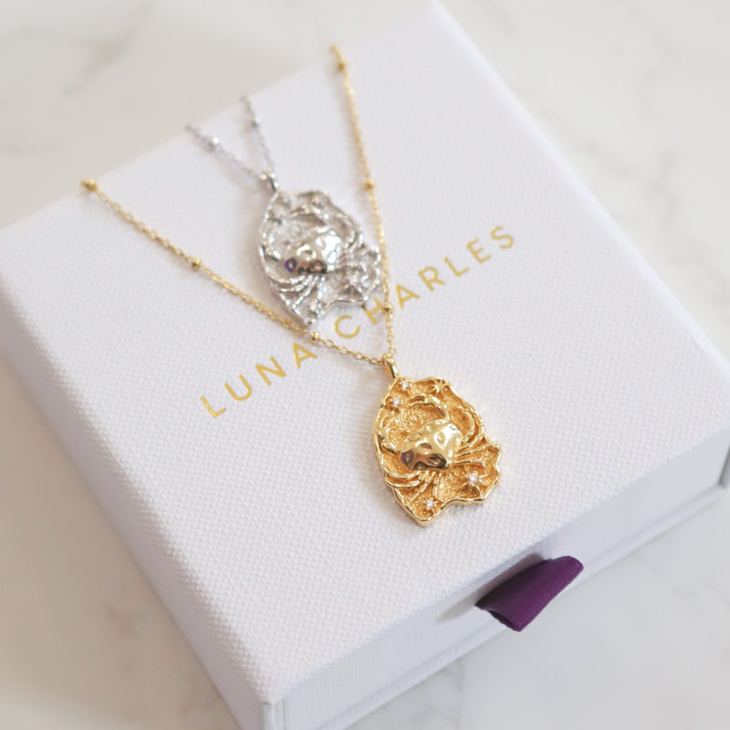 Thumbnail of Solara Zodiac Necklace - Cancer Star Sign - Gold Plated image