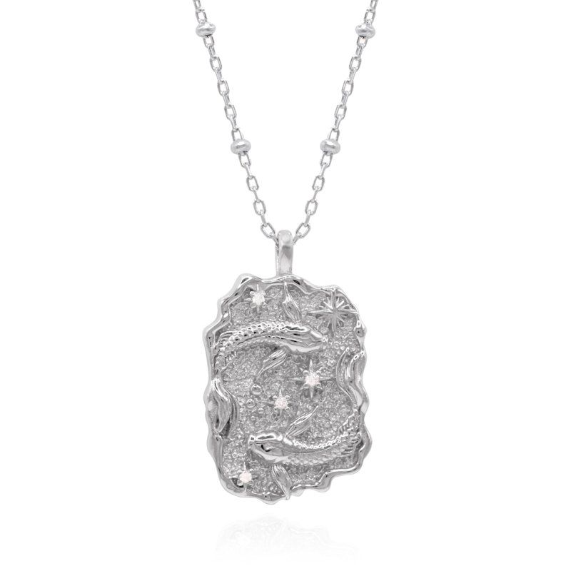 Thumbnail of Solara Zodiac Necklace - Pisces Star Sign - Silver image