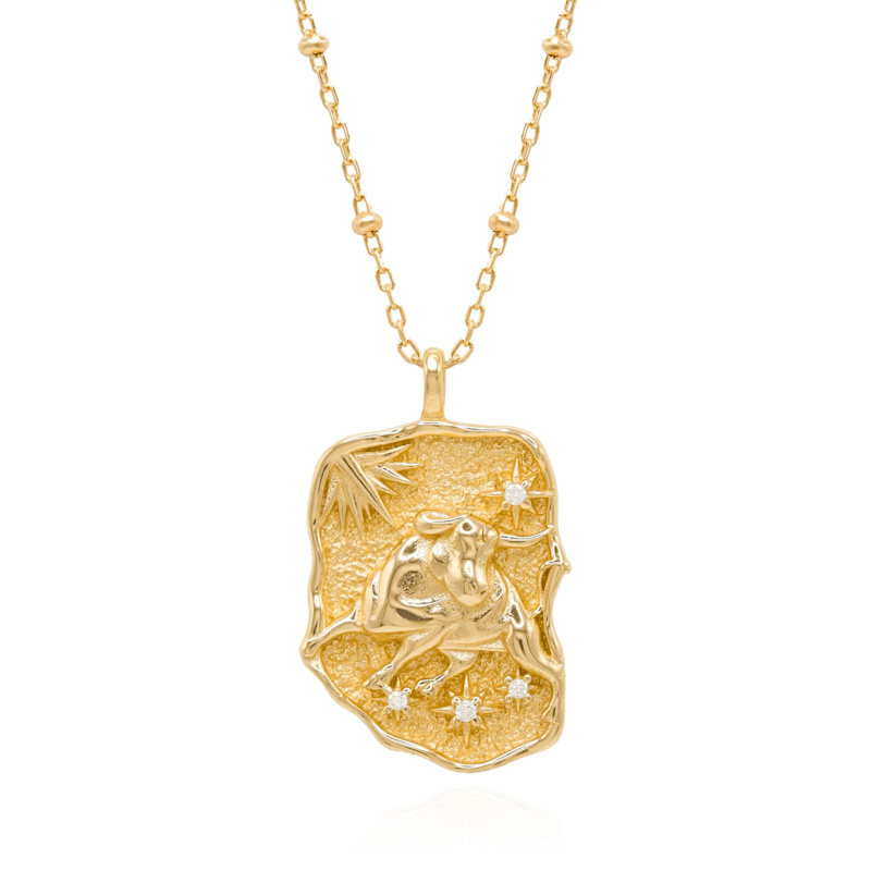 Thumbnail of Solara Zodiac Necklace - Taurus Star Sign - Gold Plated image