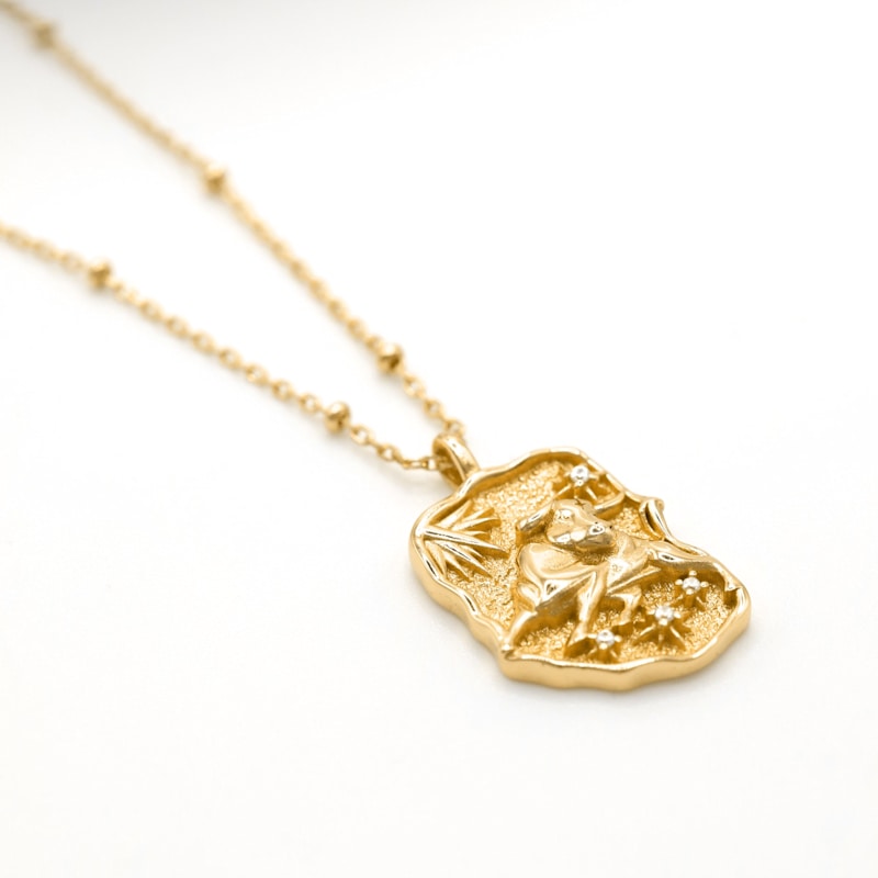 Thumbnail of Solara Zodiac Necklace - Taurus Star Sign - Gold Plated image