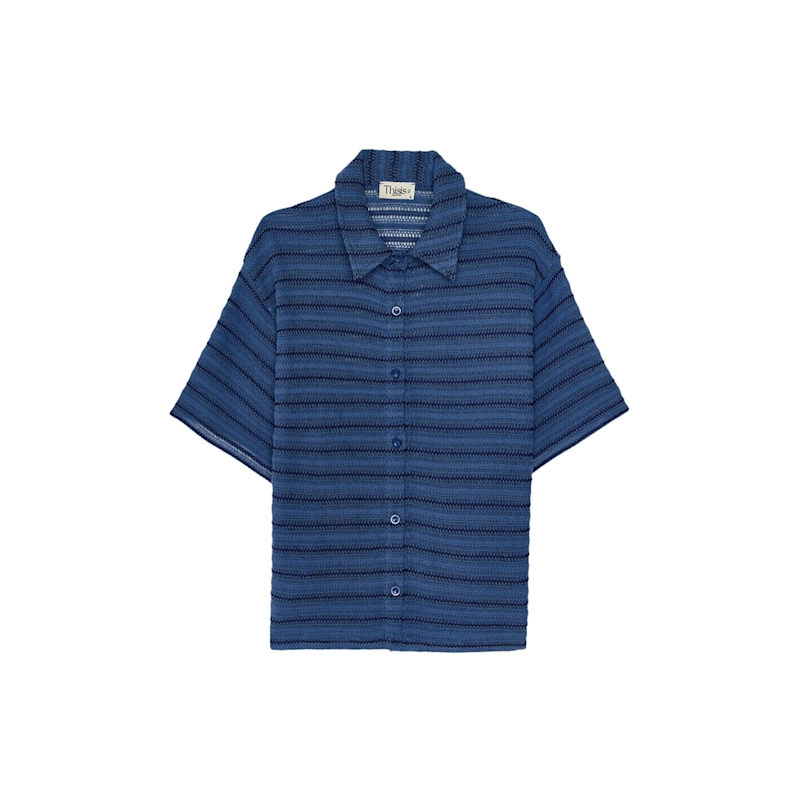 Thumbnail of Solea Striped Knit Beachwear Shirt image