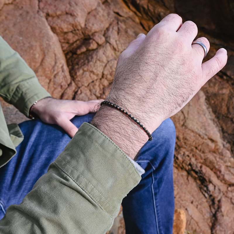 Thumbnail of Solid Copper Black Bracelet For Men - The Healer image