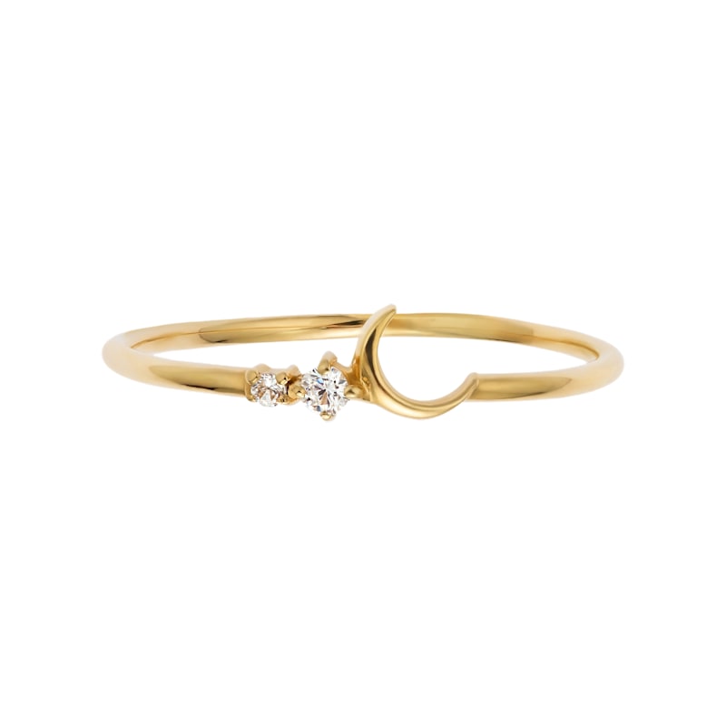Thumbnail of Solid Gold Diamond Fly Me To The Moon Ring image
