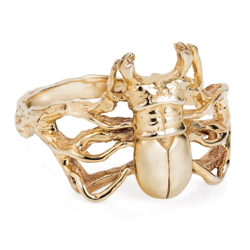 Thumbnail of Solid Gold Little Stag Beetle Ring image