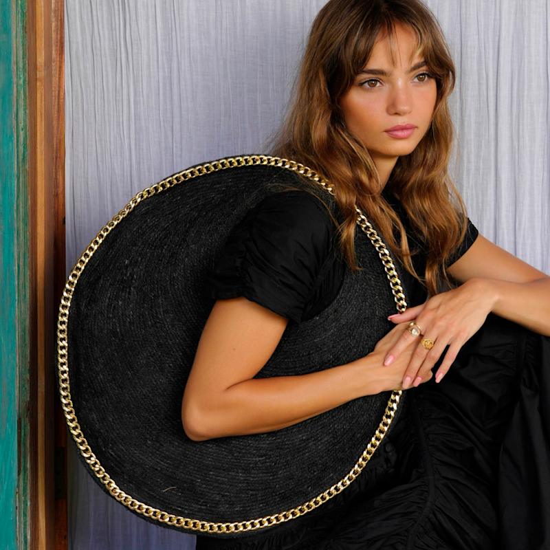 Thumbnail of Solo Fig Large Jute Bag With Gold Chain image