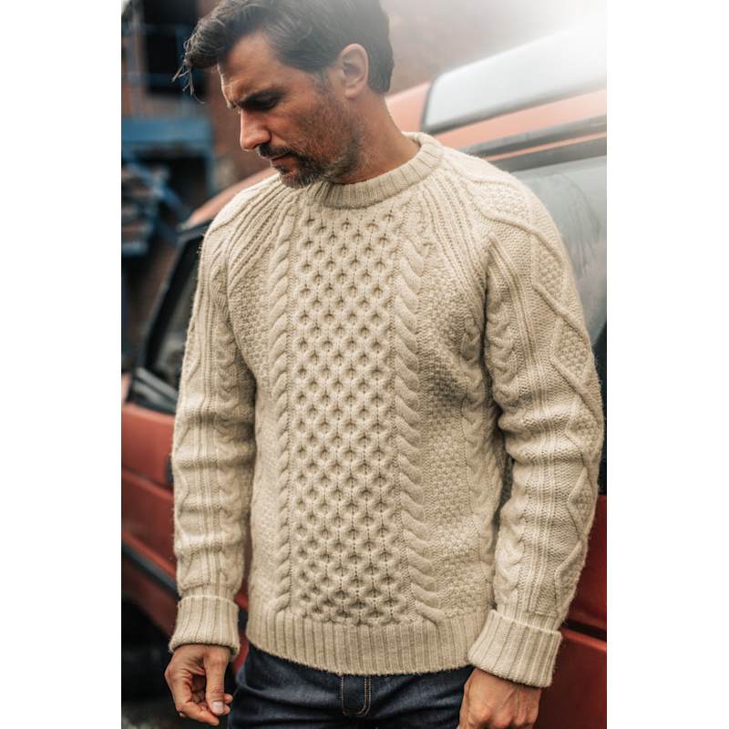 Clyde Knit Jumper Ecru &SONS Trading Co Wolf Badger