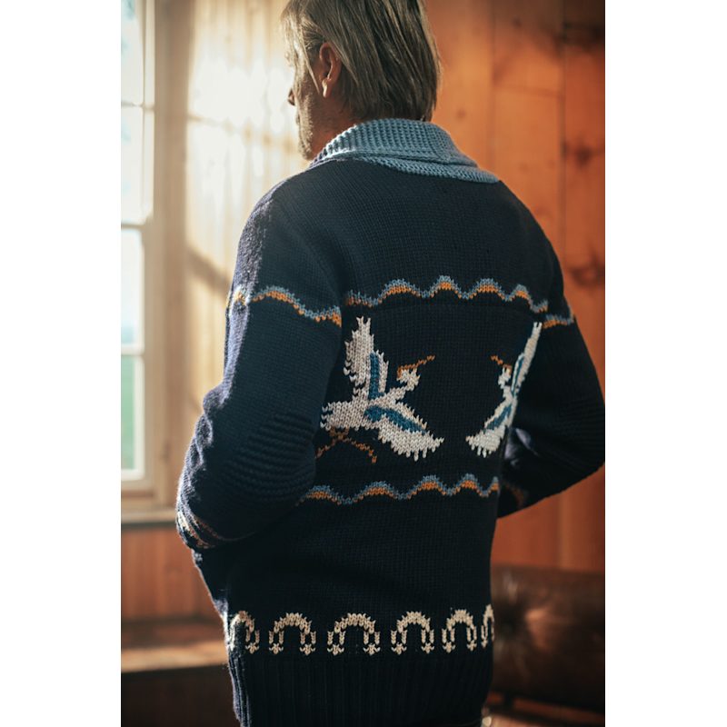 カーディガン Crane Pattern Jacquard Knitted Cardigan Mame Kurogouchi(マメ)の通販 - Seltie セルティ