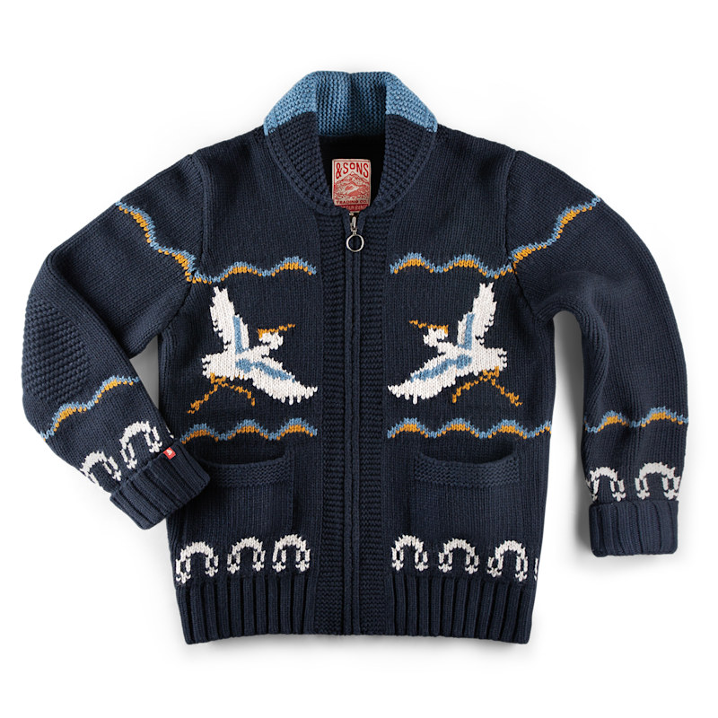 Crane Cardigan Navy | &SONS Trading Co | Wolf & Badger