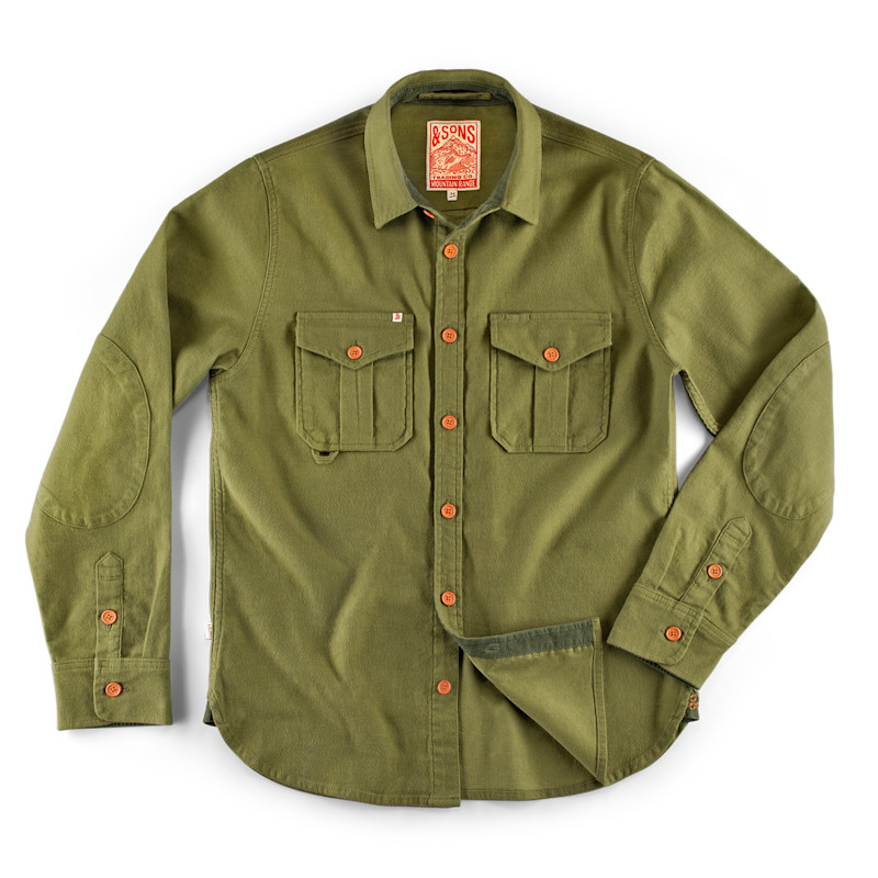 Andsons Lichen Moleskin Shirt Army Green | &SONS Trading Co | Wolf