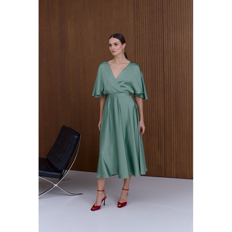 knee length dresses for ladies Lainey Smocked Dotted Midi Dress main image 0