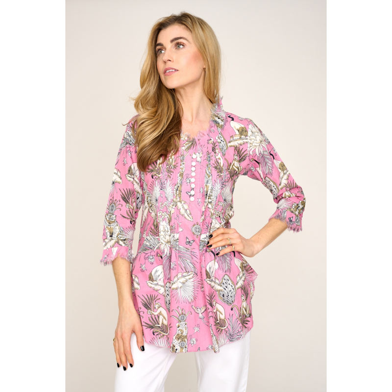 Thumbnail of Sophie Cotton Shirt In Pink Tropical image