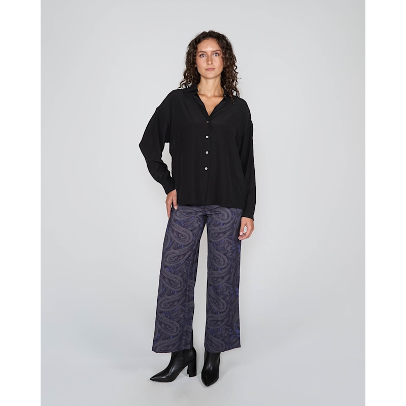 Thumbnail of Sophie Silk Oversized Shirt - Black image