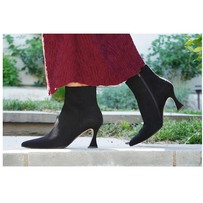 Thumbnail of Soraya Black Ankle Bootie Comfortable Medium Heel Dressy For Work & Evening image