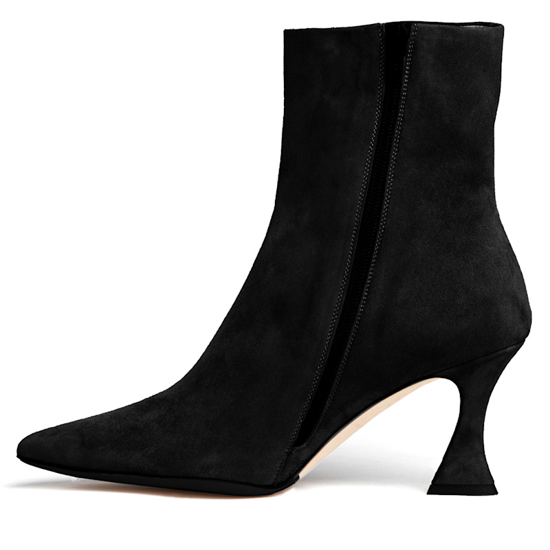 Thumbnail of Soraya Black Ankle Bootie Comfortable Medium Heel Dressy For Work & Evening image
