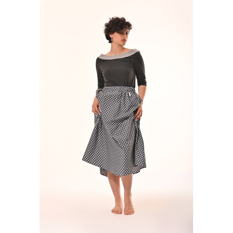Thumbnail of Sovereign Skirt With Pockets In Charcoal Polka-Dot image