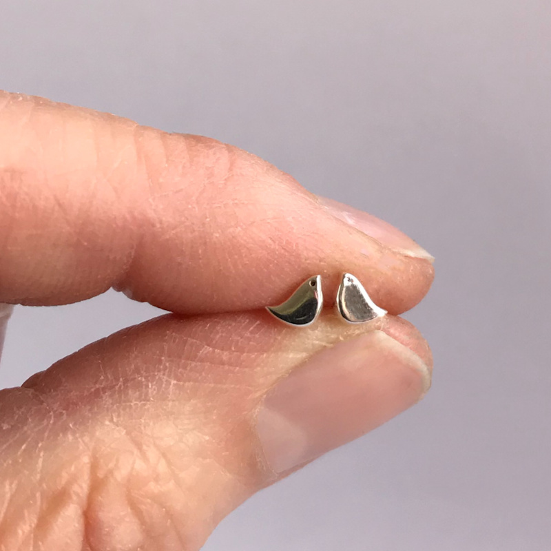 Thumbnail of Mini Bird Stud Earrings - Sterling Silver image