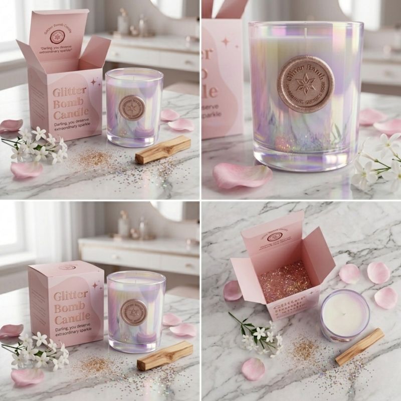 Thumbnail of Sparklenova - Glitter Bomb™ Luxury Gift Soy Candle In Bergamot, Cedar & Rose 230G image