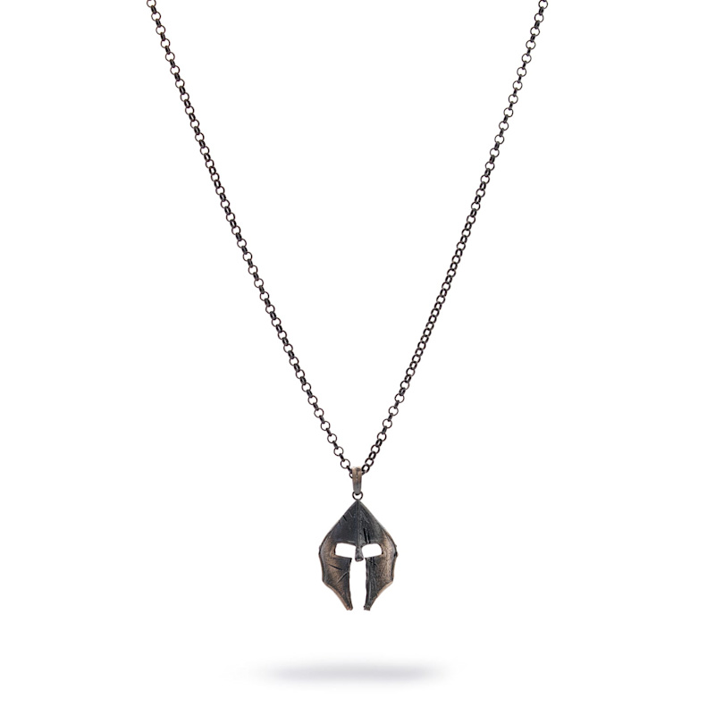 Thumbnail of Spartan Warrior Men’s Sterling Silver Necklace - Silver image