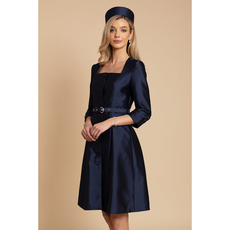 Thumbnail of ‘Spencer’ Silk & Wool Dress In Marino image