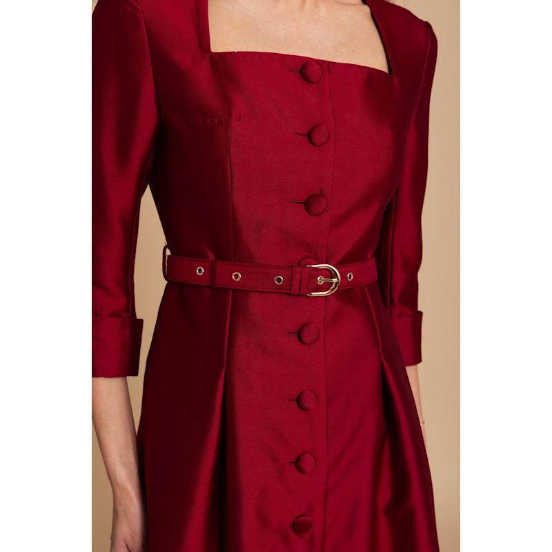 Thumbnail of Spencer Silk & Wool Dress In Rosso image