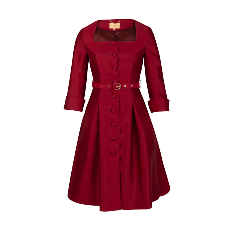 Thumbnail of Spencer Silk & Wool Dress In Rosso image